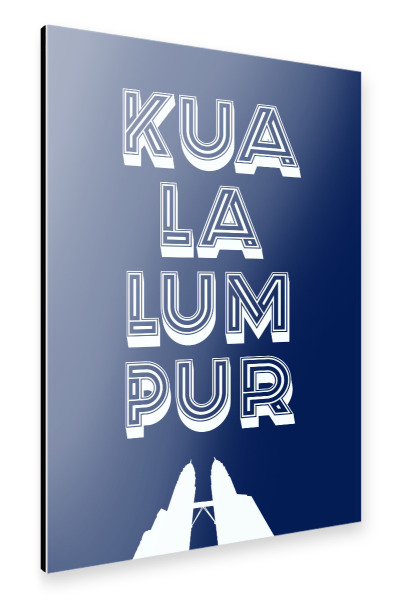 Alu-Dibond "Kuala Lumpur Typo" 75x50 cm artboxONE