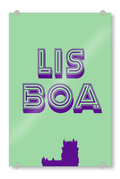 Acrylglasbild "Lisbon Typo" artboxONE - Städte,Typografie,Städte / Weitere