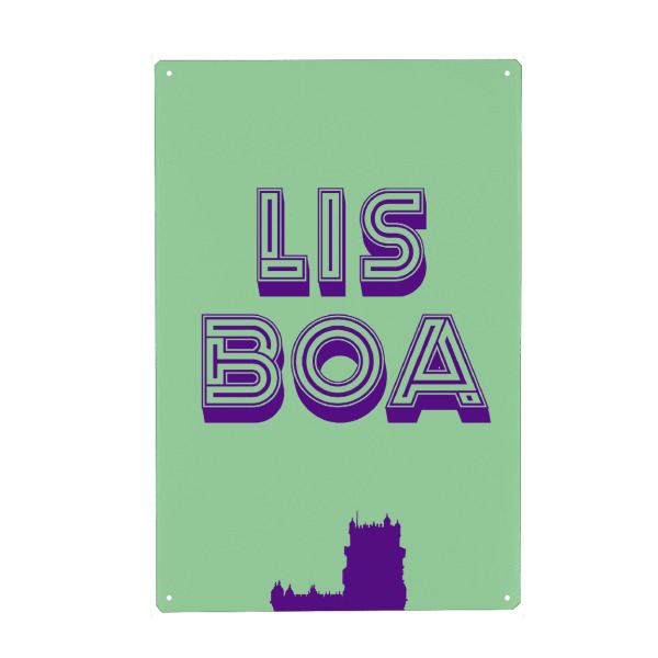 Metall Poster "Lisbon Typo" artboxONE - Städte,Typografie,Städte / Weitere