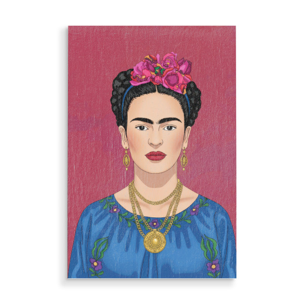 Holzbild "Frida Kahlo Porträtillustration" artboxONE - Natur,Abstrakt,Menschen,Liebe