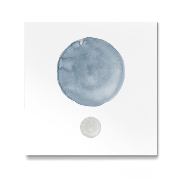 Galerie-Print "Erde und Mond Wasserfarbe" 30x30 cm artboxONE