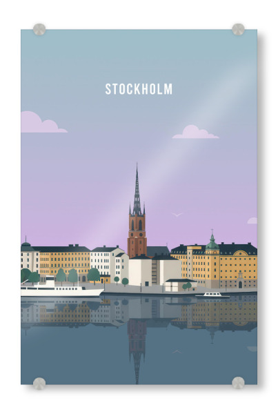 Acrylglasbild "Stockholm minimales Reisen" artboxONE - Natur,Reise,Städte / Stockholm