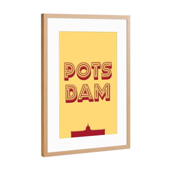 Poster mit Rahmen Kupfer "Postdam Typo" artboxONE - Städte,Typografie,Städte / Weitere
