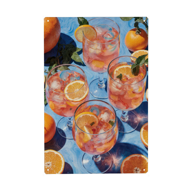 Holzbild "Aperol Spritz Sommercocktails" artboxONE - Natur,Essen & Trinken,Essen & Trinken / Alkohol,Essen & Trinken / Obst & Gemüse