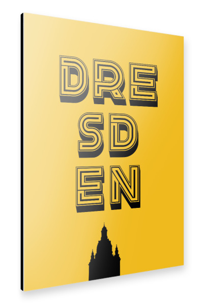 Alu-Dibond "Dresden Typo" 75x50 cm artboxONE