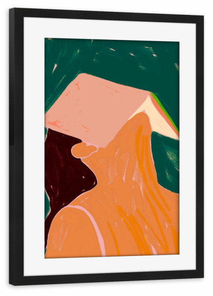 Poster mit Rahmen schwarz "Reading Between The Lines" artboxONE - Menschen - People,Read,Reader,Book,Reading,Solitude,Woman