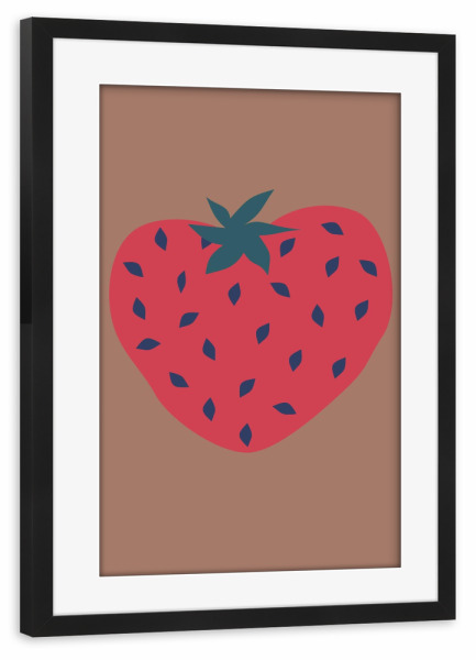 Poster mit Rahmen schwarz "Strawberry" artboxONE - Essen & Trinken,Abstrakt,Essen & Trinken / Obst & Gemüse