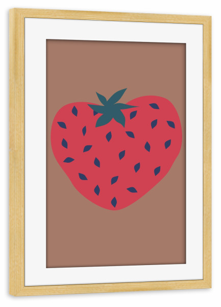 Poster mit Rahmen kiefer "Strawberry" artboxONE - Essen & Trinken,Abstrakt,Essen & Trinken / Obst & Gemüse