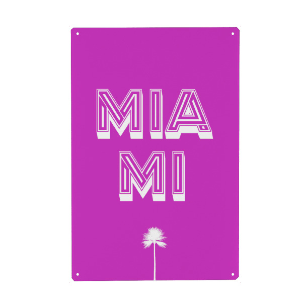 Holzbild "Miami Typo" artboxONE - Städte,Typografie,Städte / Weitere - Miami,Florida,Usa,Amerika,America,Typo,Typography,Retro,Pop art,Typografie