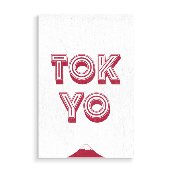 Holzbild "Tokyo Typo" artboxONE - Typografie,Städte / Tokio - Tokio,Typo,Tokyo,Japan,Nippon,Fujiyama,Mount,Fuji,Typography,Retro,Pop art,Typografie