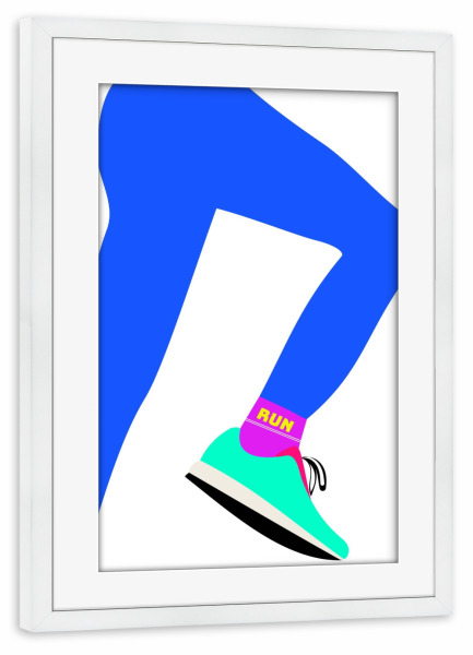 Poster mit Rahmen weiß "Keep on running" artboxONE - Liebe,Sport