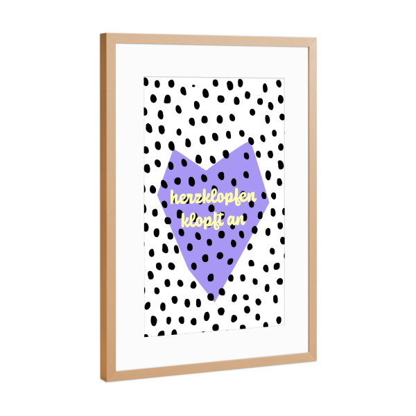 Poster mit Rahmen Kupfer "Herzklopfen" artboxONE - Typografie,Liebe