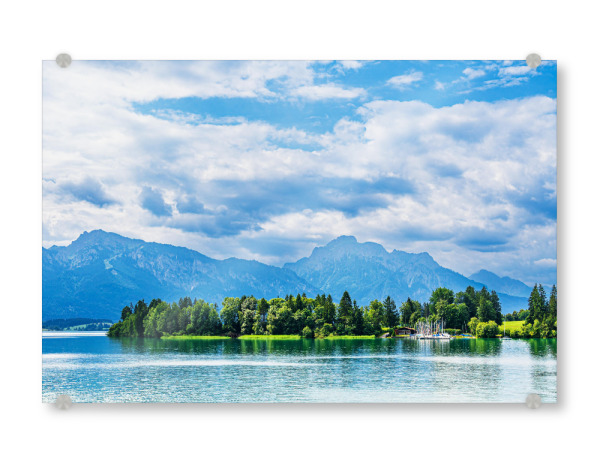 Acrylglasbild "Alpenblick am Forggensee" artboxONE - Natur,Reise