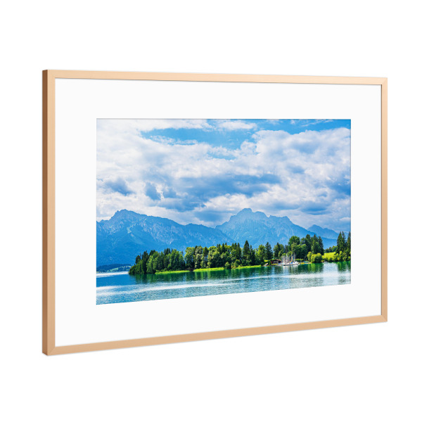 Poster mit Rahmen Kupfer "Alpenblick am Forggensee" artboxONE - Natur,Reise