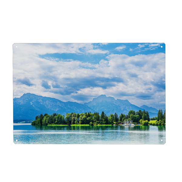 Metall Poster "Alpenblick am Forggensee" artboxONE - Natur,Reise