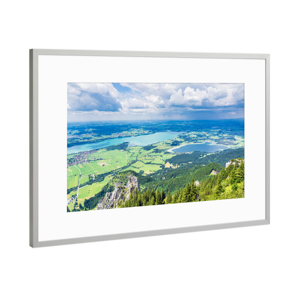 Poster mit Rahmen Silber "Seenblick vom Tegelberg" artboxONE - Natur,Reise