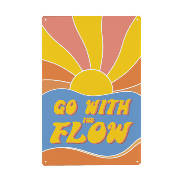 Holzbild "Go With The Flow - 70s" artboxONE - Typografie,Reise / Strand und Meer