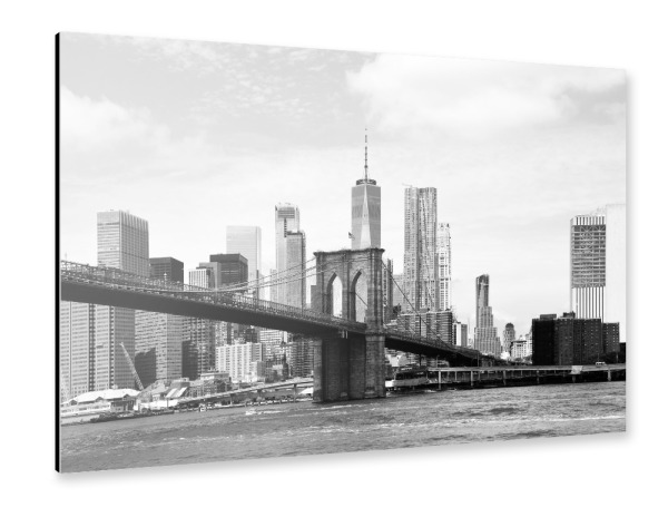 Alu-Dibond "NYC Skyline & Brooklyn Bridge" 30x20 cm artboxONE