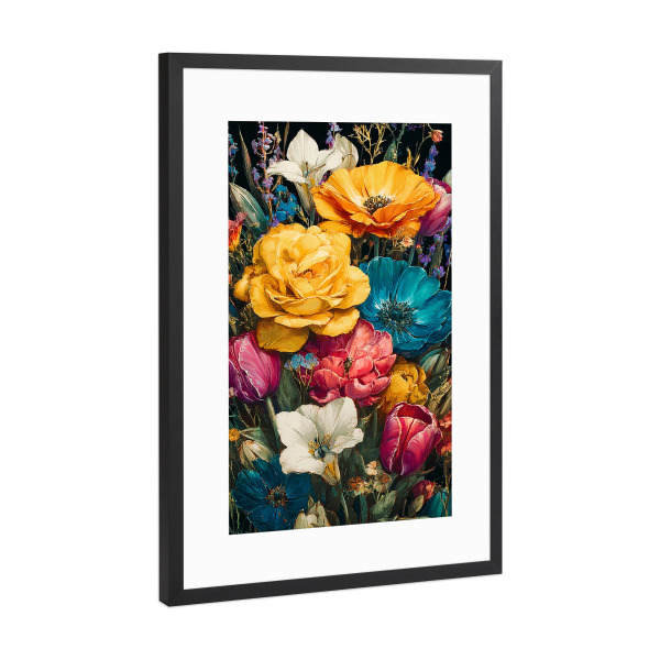Poster mit Rahmen Schwarz (Metallic) "Gartenblumen B (matart)" artboxONE - Natur,Floral - Blumen,Garten,Natur,Modern,Kunst