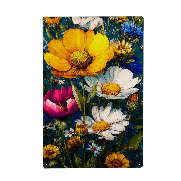 Holzbild "Gartenblumen A (matart)" artboxONE - Natur - Blumen,Garten,Natur,Modern,Kunst