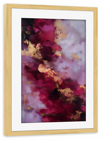 Poster mit Rahmen kiefer "Goldene Pinselspuren" artboxONE - Natur,Abstrakt,Marmor