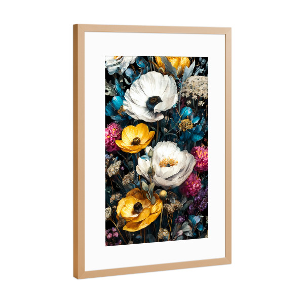 Poster mit Rahmen Kupfer "Gartenblumen F (matart)" artboxONE - Natur - Blumen,Garten,Natur,Modern,Kunst
