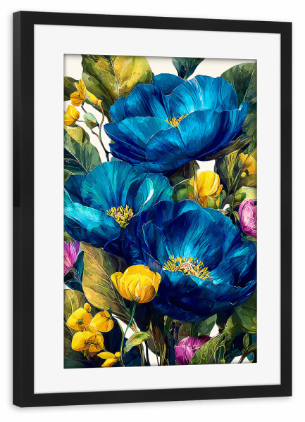 Poster mit Rahmen schwarz "Gartenblumen E (matart)" artboxONE - Natur,Floral - Blumen,Garten,Natur,Modern,Kunst