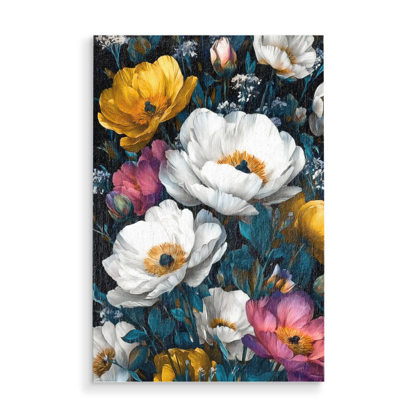 Holzbild "Gartenblumen D (matart)" artboxONE - Natur - Blumen,Garten,Natur,Modern,Kunst