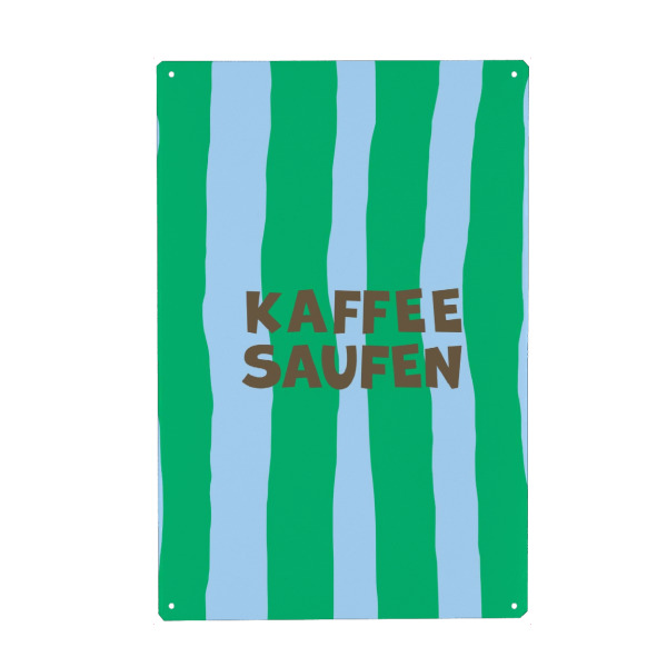 Holzbild "Kaffee saufen" artboxONE - Typografie,Essen & Trinken,Abstrakt