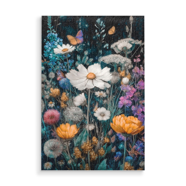 Holzbild "Schöner Blumengarten H (matart)" artboxONE - Natur - Blumen,Garten,Natur,Modern,Kunst