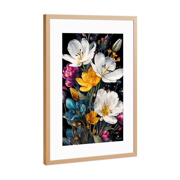 Poster mit Rahmen Kupfer "Gartenblumen H (matart)" artboxONE - Natur,Floral - Blumen,Garten,Natur,Modern,Kunst