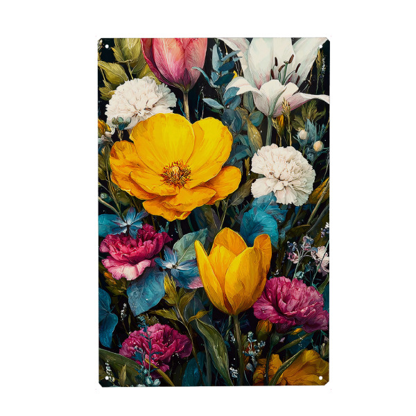 Holzbild "Gartenblumen L (matart)" artboxONE - Natur - Blumen,Garten,Natur,Modern,Kunst