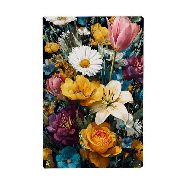 Metall Poster "Gartenblumen G (matart)" artboxONE - Natur,Floral - Blumen,Garten,Natur,Modern,Kunst - Blechschild