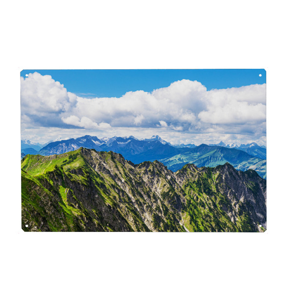 Metall Poster "Blick auf die Alpen vom Nebelhorn" artboxONE - Natur,Reise