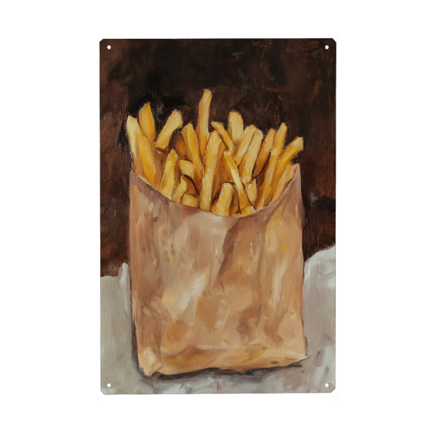 Holzbild "Stillleben mit Pommes Frites" artboxONE - Natur,Abstrakt,Essen & Trinken / Obst & Gemüse