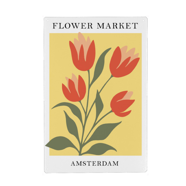 Holzbild "Blumenmarkt Amsterdam" artboxONE - Natur,Städte / Amsterdam