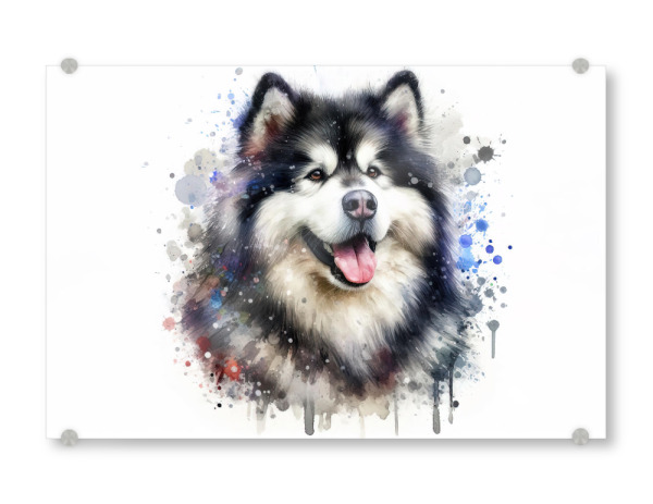 Acrylglasbild "Alaskaner Malamute in Aquarell" artboxONE - Tiere,Abstrakt