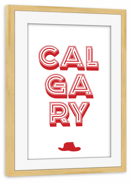 Poster mit Rahmen kiefer "Calgary Typo" artboxONE - Städte,Typografie,Städte / Weitere