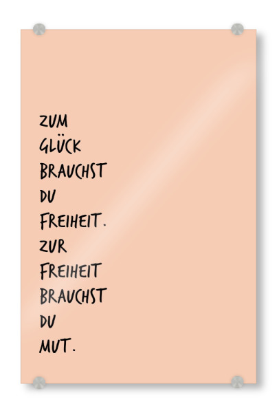 Acrylglasbild "Freiheit" artboxONE - Typografie,Liebe,Buchstaben / G