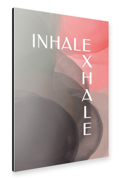 Alu-Dibond "Inhale Exhale Aquarellkreise rot" 75x50 cm artboxONE