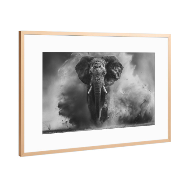 Poster mit Rahmen Kupfer "Imposante Elefantenkraft" artboxONE - Natur,Tiere,Reise / Afrika