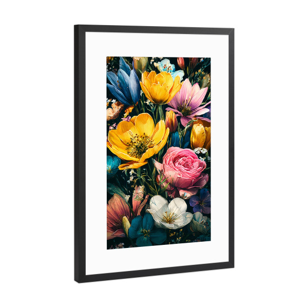 Poster mit Rahmen Schwarz (Metallic) "Gartenblumen C (matart)" artboxONE - Natur,Floral - Blumen,Garten,Natur,Modern,Kunst