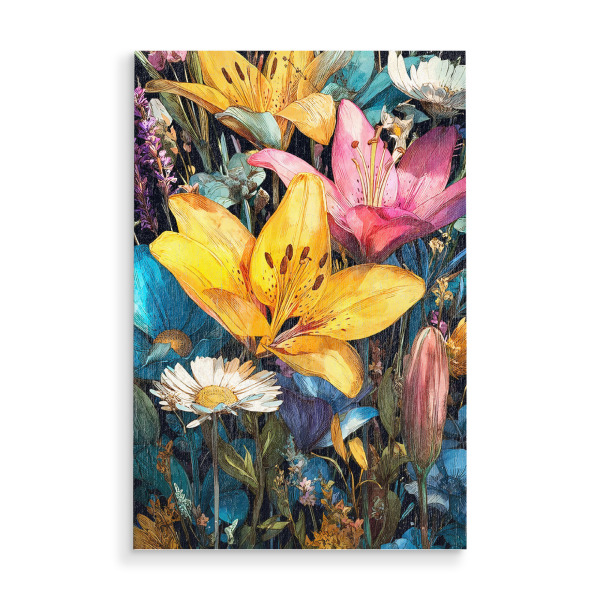 Holzbild "Gartenblumen K (matart)" artboxONE - Natur,Floral - Blumen,Garten,Natur,Modern,Kunst