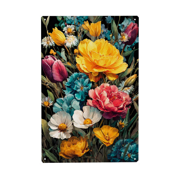 Metall Poster "Gartenblumen M (matart)" artboxONE - Natur - Blumen,Garten,Natur,Modern,Kunst - Blechschild