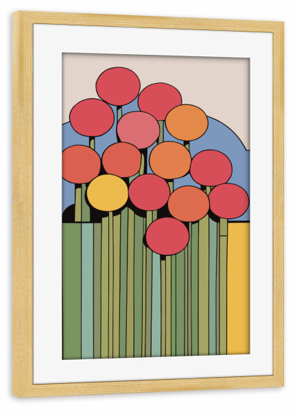 Poster mit Rahmen kiefer "Geometric Bouquet" artboxONE - Abstrakt
