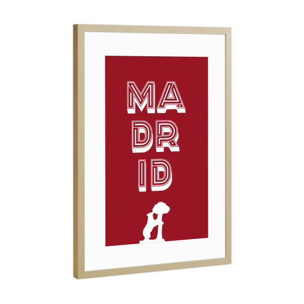 Poster mit Rahmen Gold "Madrid Typo" artboxONE - Städte,Typografie,Städte / Venedig