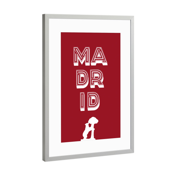 Poster mit Rahmen Silber "Madrid Typo" artboxONE - Städte,Typografie,Städte / Venedig