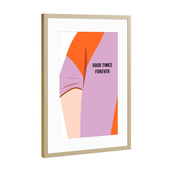 Poster mit Rahmen Gold "Happy boy" artboxONE - Für Kinder,Liebe,Fashion