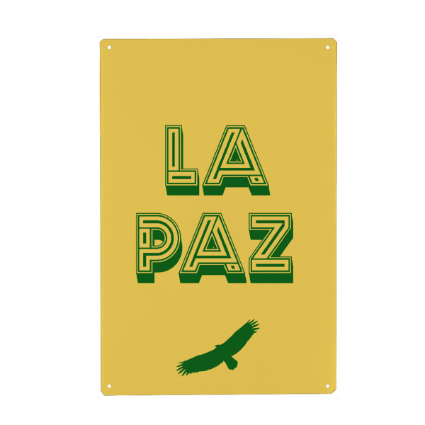 Metall Poster "La Paz Typo" artboxONE - Städte,Typografie,Städte / Weitere