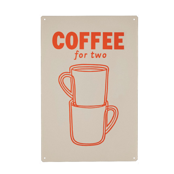Metall Poster "Kaffeepause zu zweit" artboxONE - Typografie,Essen & Trinken